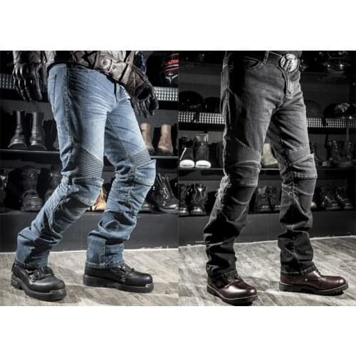 New Arrival!Motorbike Racing MTB Bike Jeans Motorcycle Mens Casual Cowboy Pants With Pads