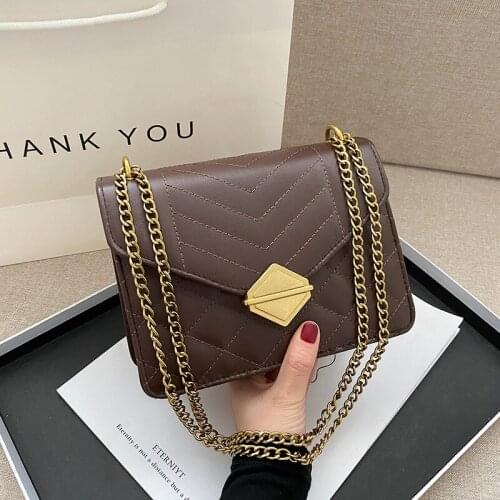 New Style Striped Women Bag PU Leather Crossbody Bag Metal Tower Buckle Female Over Shoulder Bag