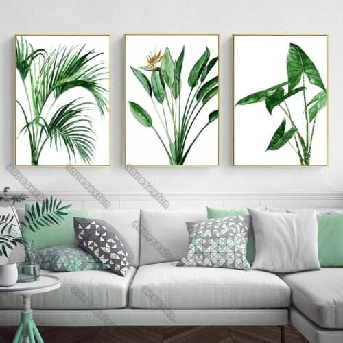 Minimalist Style Refreshing Green Botanical Plants Nordic Style Canvas Painting Poster and Print for Home Rooms Wall Decoration