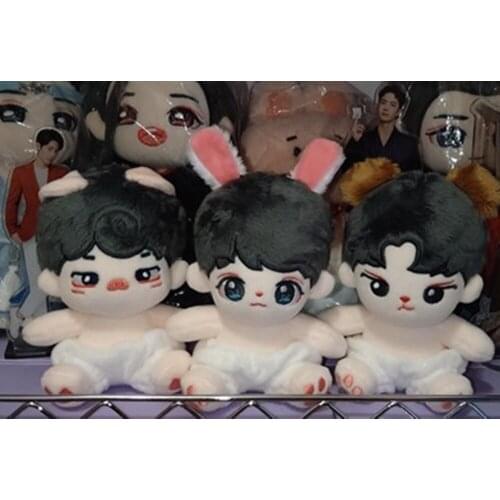 New Kpop Star Rabbit Pig Lion Sitting Plush 15cm Doll Ear Body Toy Cute Cosplay Bag Acc Decor
