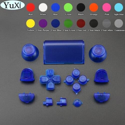 YuXi Full Set Glow in The Dark Buttons Cap Replacement Parts L1 L2 R1 R2 Dpad for Sony PS4 Controller 2.0 Version JDS 001 010