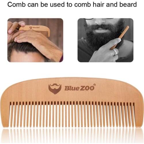 Band Portable Smooth Wooden Comb for Men Beard Mustache Hair Care Brush Clear Residue Dandruff Hair Styling Tool Tattoo Supplies