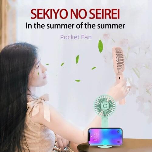 Mini Handheld Fan Portable Usb Rechargeable Battery Cooling Desktop With Base Mobile Phone Bracket 3 Modes For Travel Outdoor#g4