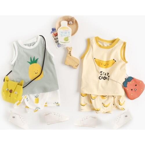 Sanlutoz Casual Baby Boys Clothes Sets Cute Pattern Cotton Sleeveless Tops + Shorts Fashion