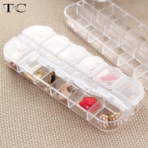 Transparent Plastic Jewelry Box Jewelry Small Box Multi Grid Jewelry Earrings Earrings Lattice Storage Box Earring Box