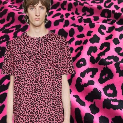 Luxury Brand Purple Leopard Fabric Digital Printing Knitted Fabric Per Meter Fashion Dress Handmade DIY Fabrics Wholesale Cloth