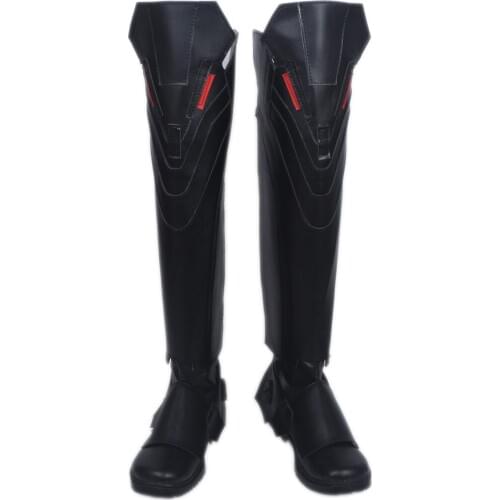 OW Reaper Boots Cosplay OW Heroes Reaper Classic Version Cosplay Long Boots Black Shoes Custom Made Any Size