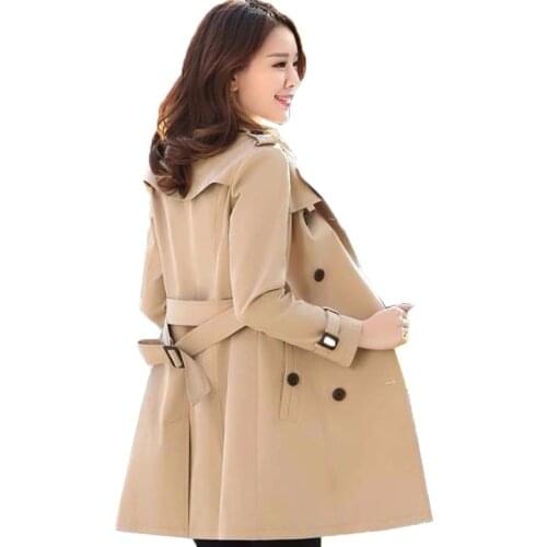 Spring Autumn Elegant Long Women Trench Coat Casual Plus Size Double Breasted Suit Collar Windbreaker Overcoat Female Trench