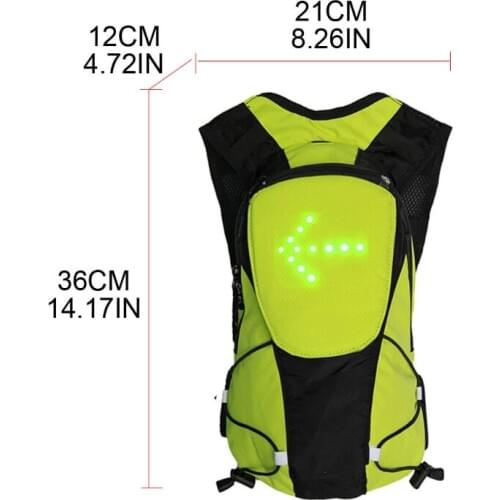 Lightweight Reflective LED Signal Light Backpack Remote Control Turn Signal USB E56D