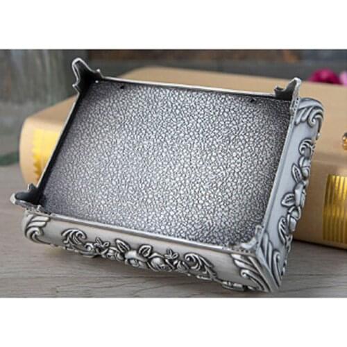 Y1UE Vintage Metal Jewelry Box Trinket Jewelry Storage for Rings Earrings Small