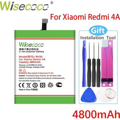 WISECOCO 4800mAh BN30 Battery For Xiaomi Redmi 4A 4 A CellPhone In Stock High Quality +Tracking Number