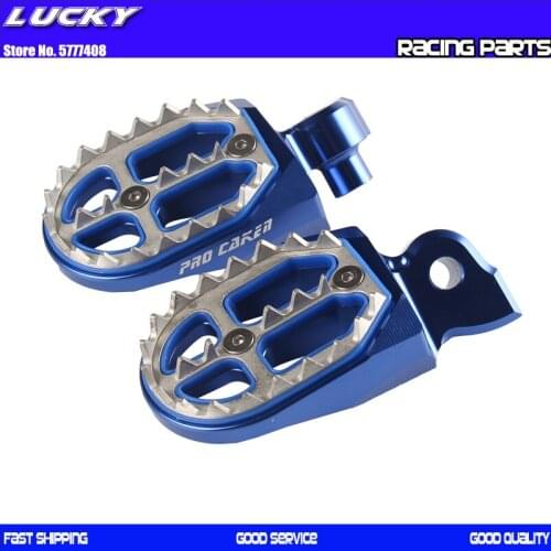 Billet CNC MX foot Pegs Pedals Rests For Yamaha YZ85 YZ125 YZ250 YZF250 YZF450 WRF250 WRF400