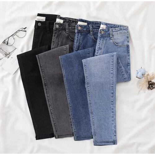 Strechable Ankle Length Skinny Jeans For Women High Waist Slim Denim Pants Casual Streetwear Slim Denim Trousers Ladies Jeans