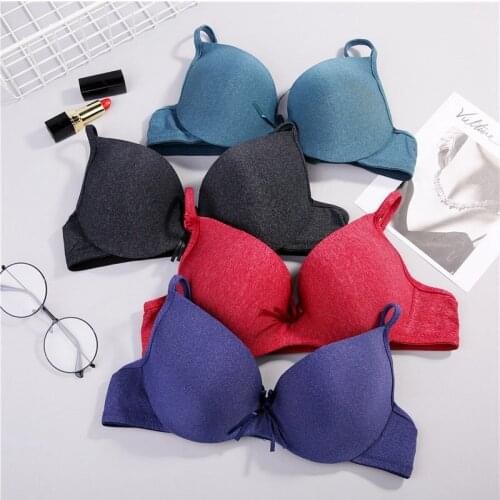 Women One-piece Seamless Bow Bra Lingerie Deep V Sexy Push Up Bra Soft Comfortable Underwear