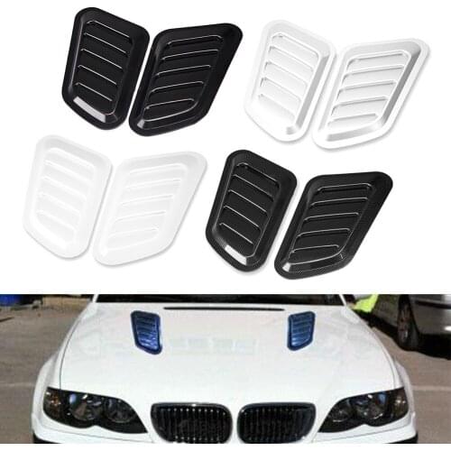 1Pair Air Flow Intake Hood Scoop Vent Bonnet Cover ABS Universal DIY Decoration Car Accessories