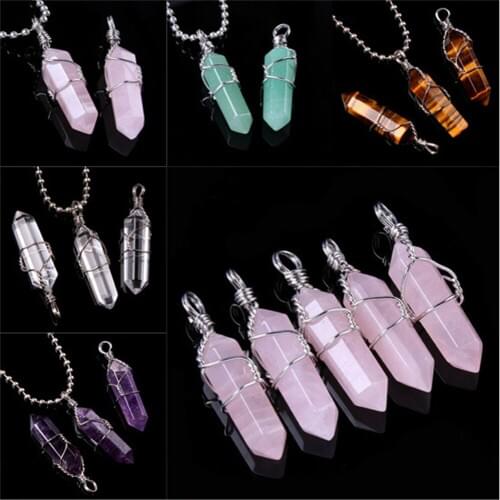 1 pc kinds of wire wrapped quartz stone bead pendant charms finding for fine jewelry making Wedding Gift Home Decoration Gift