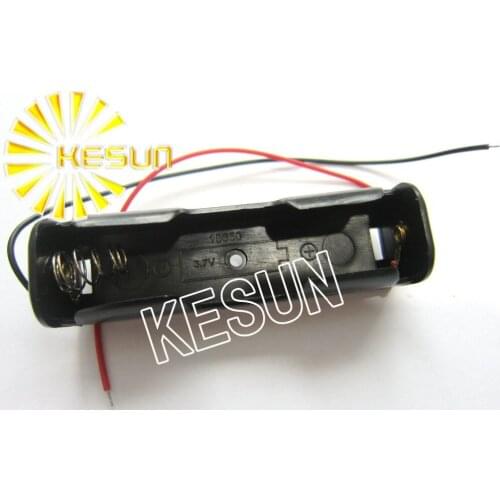 FREE SHIPPING 10PCS x 18650 Lithium Battery Case Holder Box Base Socket With150mm Wire Leads