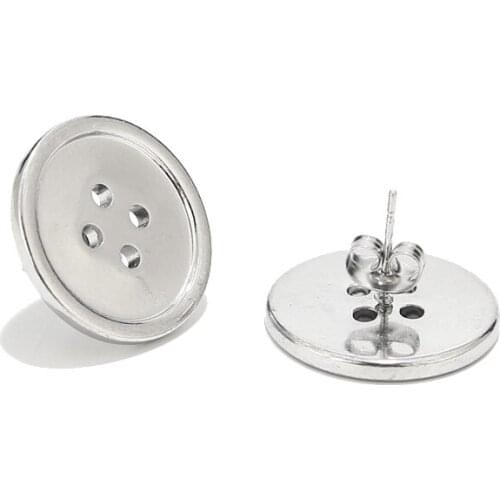 10pcs/lot Fashion Stainless Steel button Stud Earrings for Women Girls Jewelry Wedding Party Rings Accessories Gift