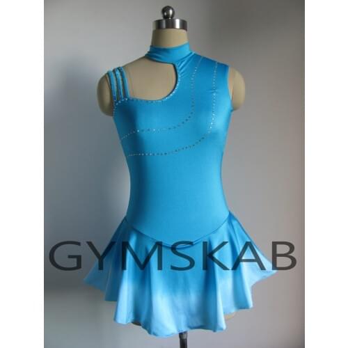 2018 Charming Figure Skating Dress Womens Girls Customized Ice Skating Dress Sleeveless Gymnastics Costume 8003