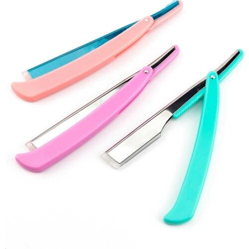 3 Colors Unisex Manual Folding knife & Shaving Straight Edge Razors for Beard Shaving & Hair Removal With Blades