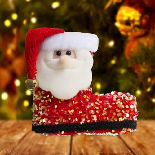 3D Cute Cloth Christmas Stockings Santa Claus Socks Sequin Boots Tree Hanging Ornaments Home Party Festival Decor Christmas Gift