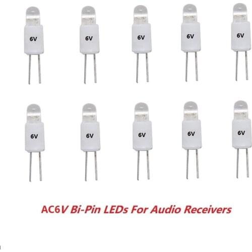 50xAC6-14V Audio Equipment LED Lighting Bi-Pin Style Replacement Filament Lamps Fits Marantz,Sansui and Other Vintage Receivers