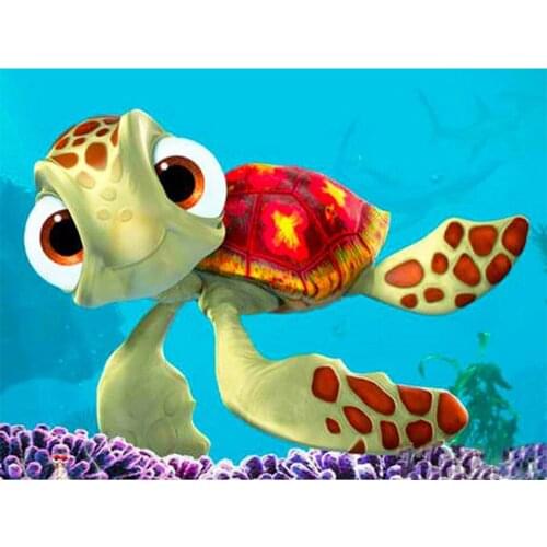 5D DIY Diamond Painting Full Round Animals Turtle Cross Stitch Kit Rhinestone Diamond Embroidery Mosaic Decoration Picture