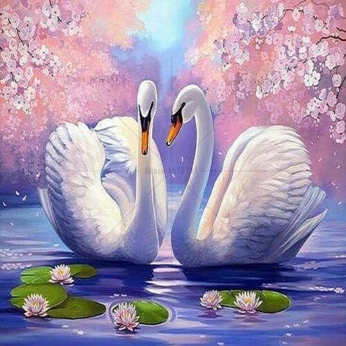5D DIY Diamond Painting swan Love Diamond Embroidery Painting Cross Stitch Floral Rhinestone Decoration dmc needlework dmc