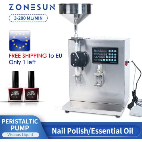 ZONESUN LRD8-1A Desktop Automatic Essential Oil Honey Nail Polish Filling Machine Water Beverage Bottle Filler Peristaltic Pump