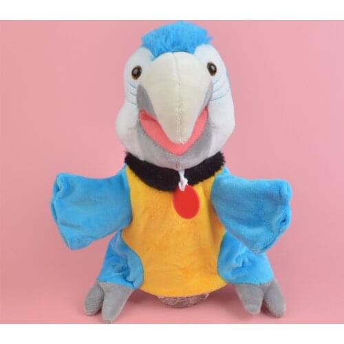 Blue Parrot hand puppet Learning plush toy, Stuffed Baby / Kids Develop Doll Toy Gift