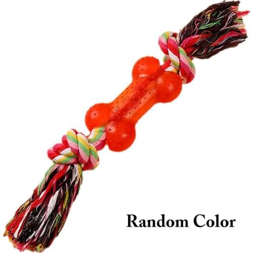 Kapmore 1pc Bite Resistant Pet Rope Toy Interactive Knotted Dog Bite Toy Pet Chew Toys Pet Supplies Pet Accessories Random Color