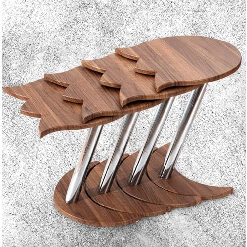 4 pcs Lalezar Zigon Coffee Table-Walnut MADE IN TURKİYE