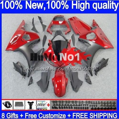 Body For YAMAHA YZF600 YZF R6 600CC YZF 600 R 6 CC Red black 5MC.6 YZF-600 YZF-R6 2003 2004 2005 YZFR6 03 04 05 Fairings