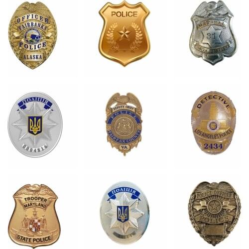 Creative Police badge Stickers Voiture InterestingPVC Decals Car Sticker Black/Silver Car-Styling
