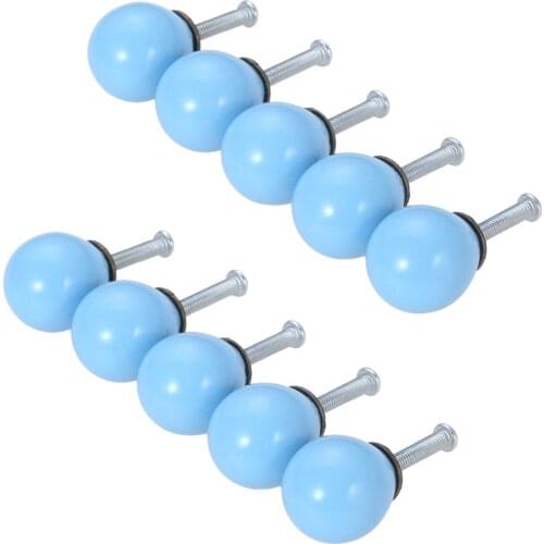 10Pcs 21*26mm Round Ceramic Door Knobs Single hole Furniture Pulls HandleCabinet Drawer Dresser Cupboard Decoration Handles