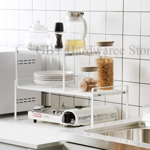 Kitchen Organizer Dish Rack And Pot Rack Desk Organizer Dividing Kitchen Cabinet Layered Shelves Desktop Storage Cabinets