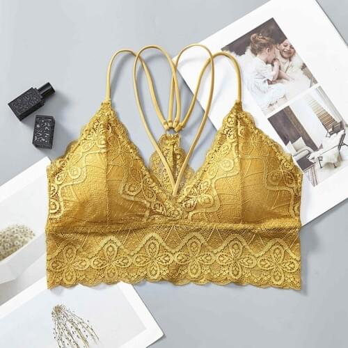 Summer Women Beauty Tank Top Chest Sling Cross Vest No Steel Ring Sports Bra