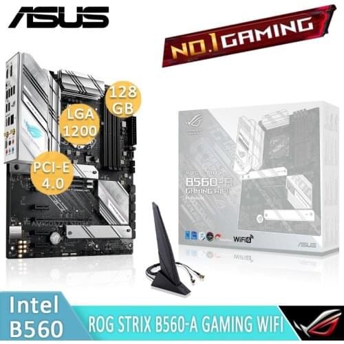 LGA 1200 Asus ROG STRIX B560-A GAMING WIFI Motherboard DDR4 128GB PCI-E 4.0 M.2 SSD Overlocking Intel B560 Gaming Placa-mãe 1200