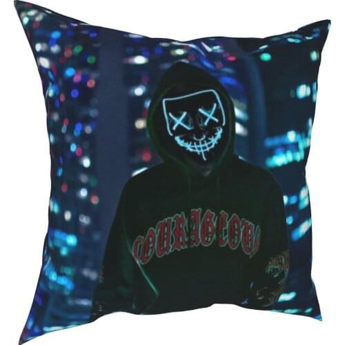 Mask mens cotton pillow case pillow home decoration sofa seat decoration car pillow case 45 * 45cm