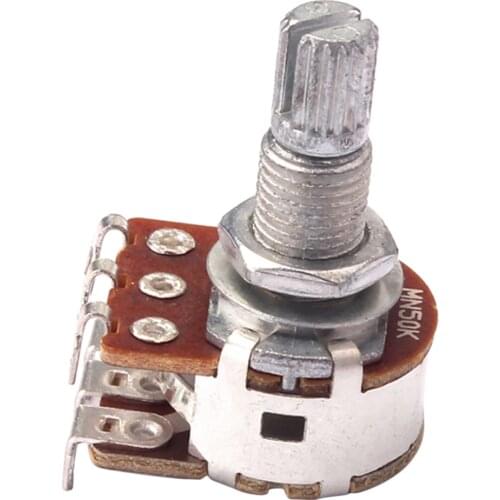 Set of 10 Pieces Carbon Films and Alloy Split Shaft Potentiometer Pots for Guitar Bass Knobs 50K-ohm