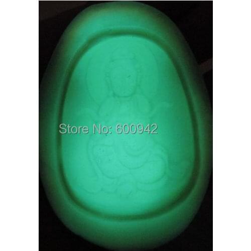Natural Night-luminous Ore Gemstone God Amulet Carving pendant - Super Bright