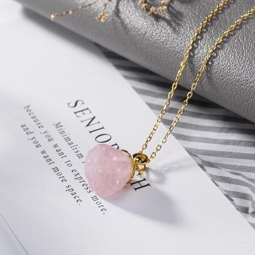 New Genuine 100% 925 Sterling Silver Pendant Necklace For Women Elegance Pink Crystal Original Wedding Necklace Fine Jewels