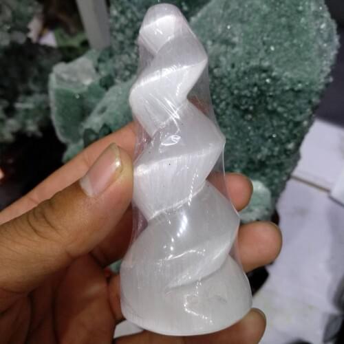 New style crystal gypsum tower white tower column polishing household decoration supplies