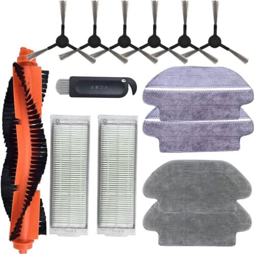 Main Brush Hepa Filter Side Brush Mop Cloth for xiaomi Robot Vacuum Cleaner STYJ02YM Conga 3490 Viomi V2 PRO filter V-RVCLM21B