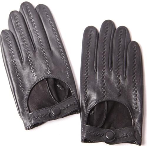 2020 Spring Autumn Real Leather Gloves Male Locomotive Driving Imported Sheepskin Woven Men Gloves Thin Unlined M063N