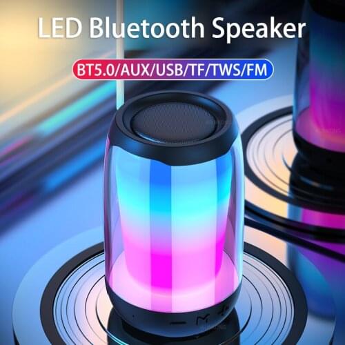 LED Portable Bluetooth Speaker Wireless Bass Subwoofer Waterproof Outdoor Speakers Boombox AUX TF USB Loudspeaker Music Box