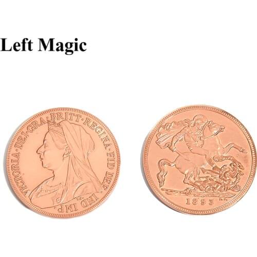 Queen Victoria Ancient Coin (Copper,Dia 3.8cm) Magic Tricks Magician Accessories Close Up Illusion Prop Appear Vanish Coin Magic