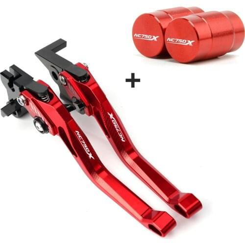 For HONDA NC750X NC 750 X 2016-2018 2019 2020 5D Rhombus Adjustable Motorcycle Short Brake Clutch Levers & Tire Valve caps Cover