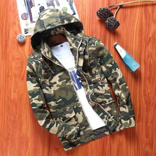 Itself Hoodie Mens Jacket Sweatshirt Military Coat Camouflage Cotton Zipper Retro American Casual Wear Drop Shipping