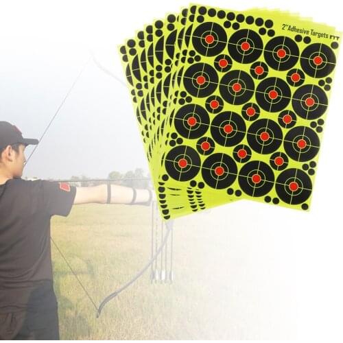 10 Sheets 2'' Self Adhesive Paper Reactive Shooting Targets Practice for Training Sportivo Per Outdoor Camping